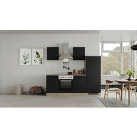 Küchenblock Capri schwarz matt B/H/T: ca. 220x200x60 cm Capri - schwarz/Oak (220,00/200,00/60,00cm) - Flex-Well