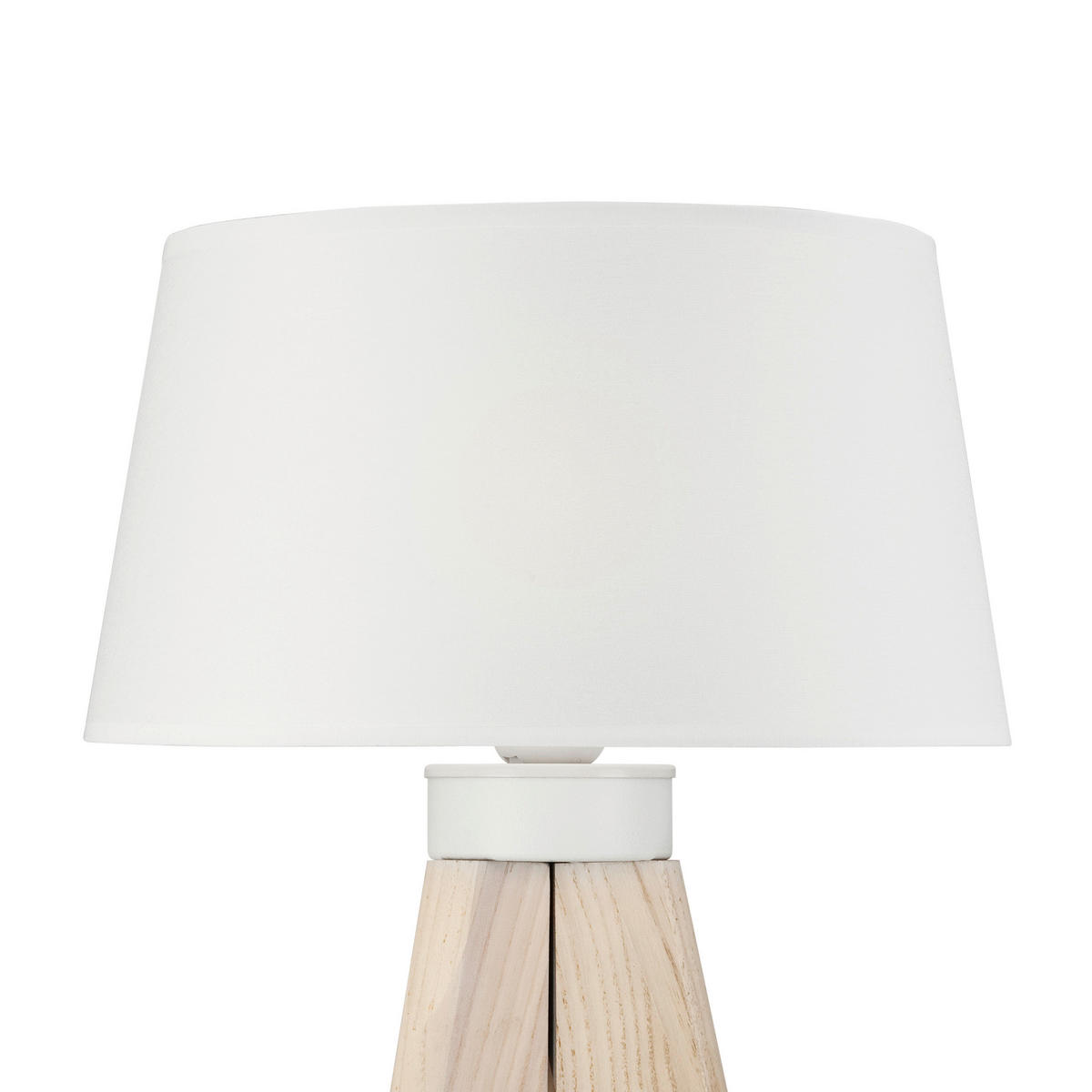 Lamkur Tischlampe weiß Holz Stahl B/H/L: ca. 34x38x38 cm E27 1 Brennstellen Aida - weiß (38,00/34,00/38,00cm) - Lamkur