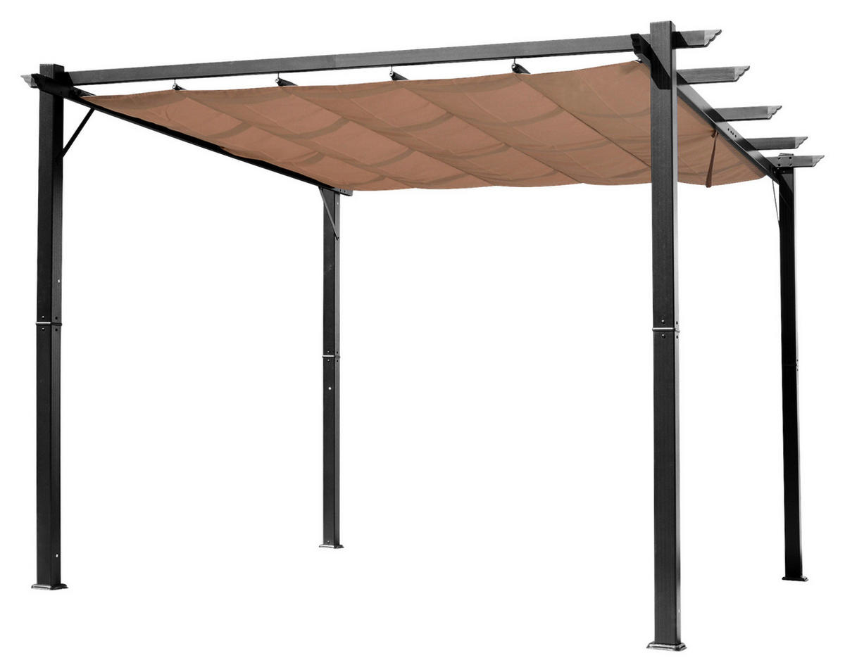 Outsunny Pergola braun Aluminium B/H/L: ca. 400x223x300 cm Pergola - braun/grau (300,00/400,00/223,00cm) - Outsunny