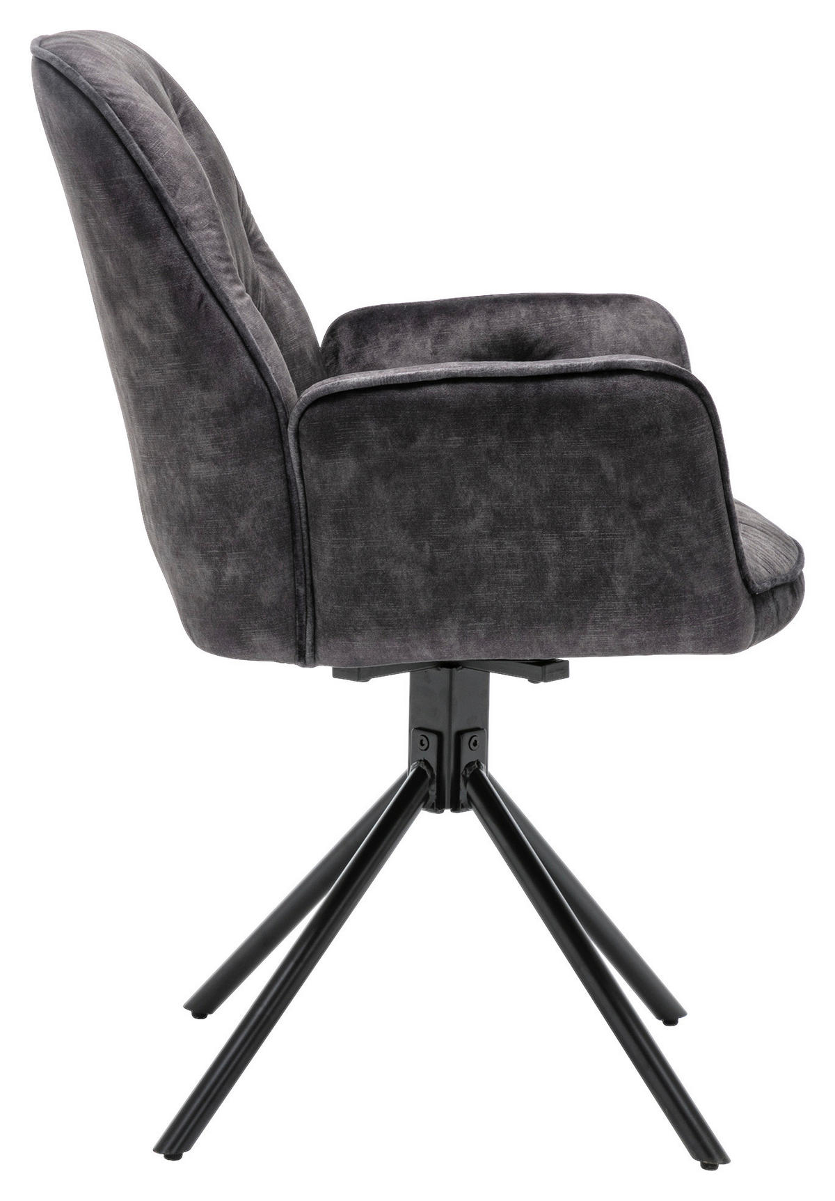 byLIVING Sessel SARINA  2er-Set anthrazit Vintage Samt Metall B/H/T: ca. 59,5x89x62 cm SARINA  2er-Set - anthrazit (59,50/89,00/62,00cm) - byLIVING
