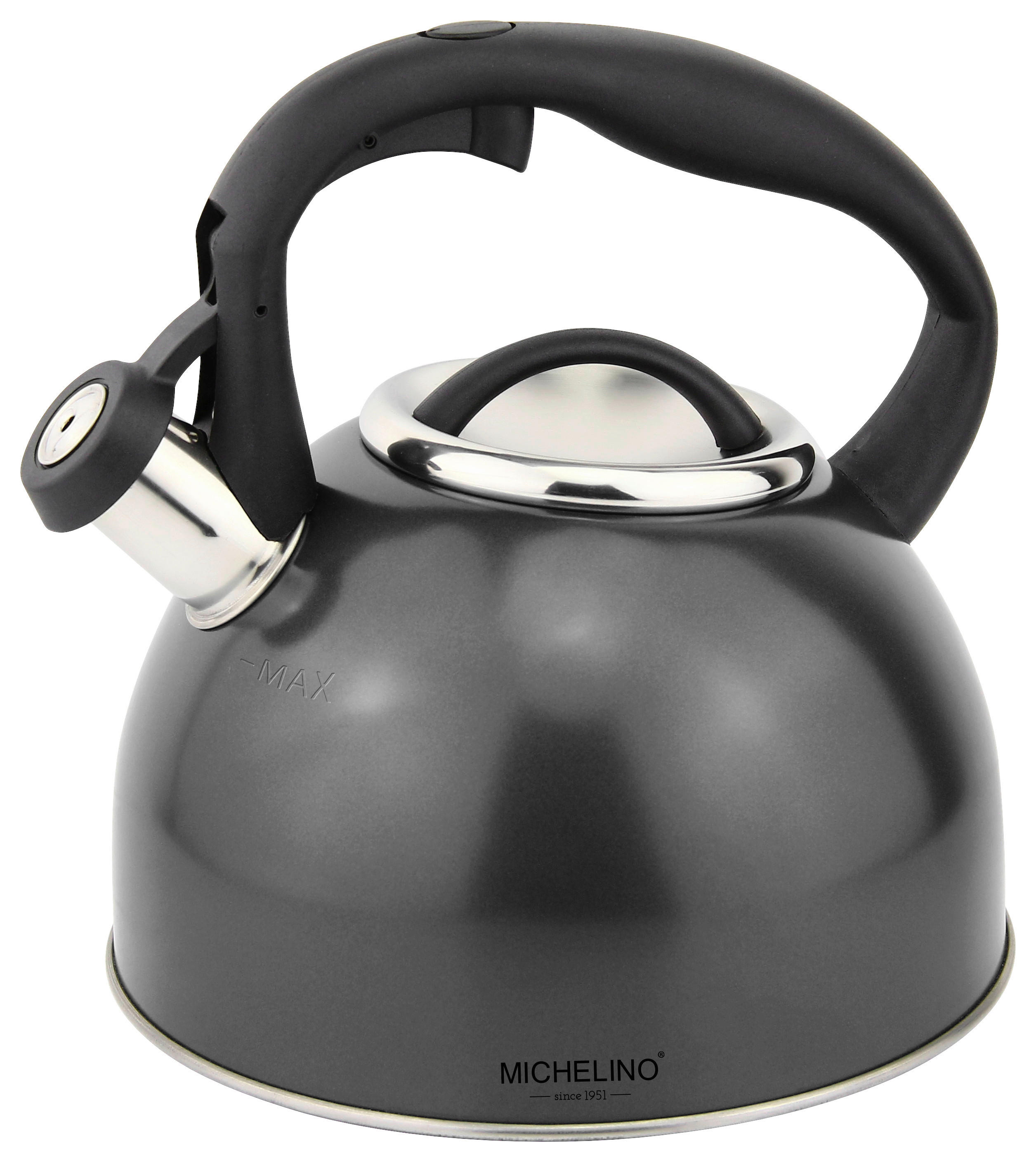 MICHELINO Flötenkessel schwarz Edelstahl Flötenkessel - schwarz - MICHELINO