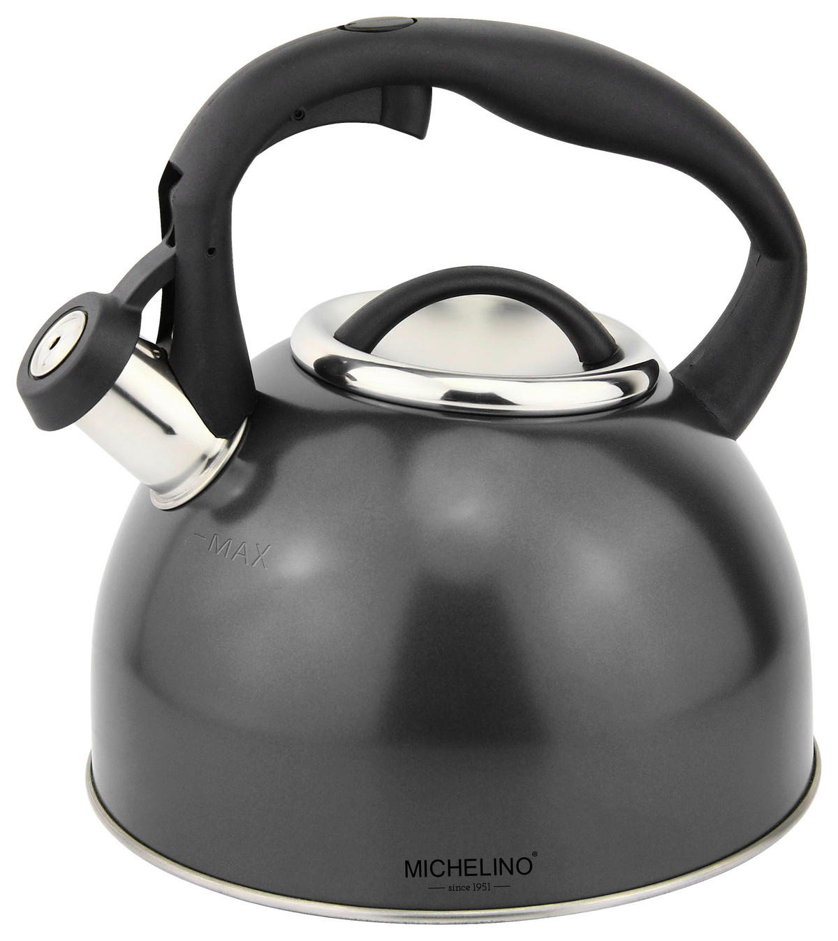 MICHELINO Flötenkessel schwarz Edelstahl Flötenkessel - schwarz - MICHELINO