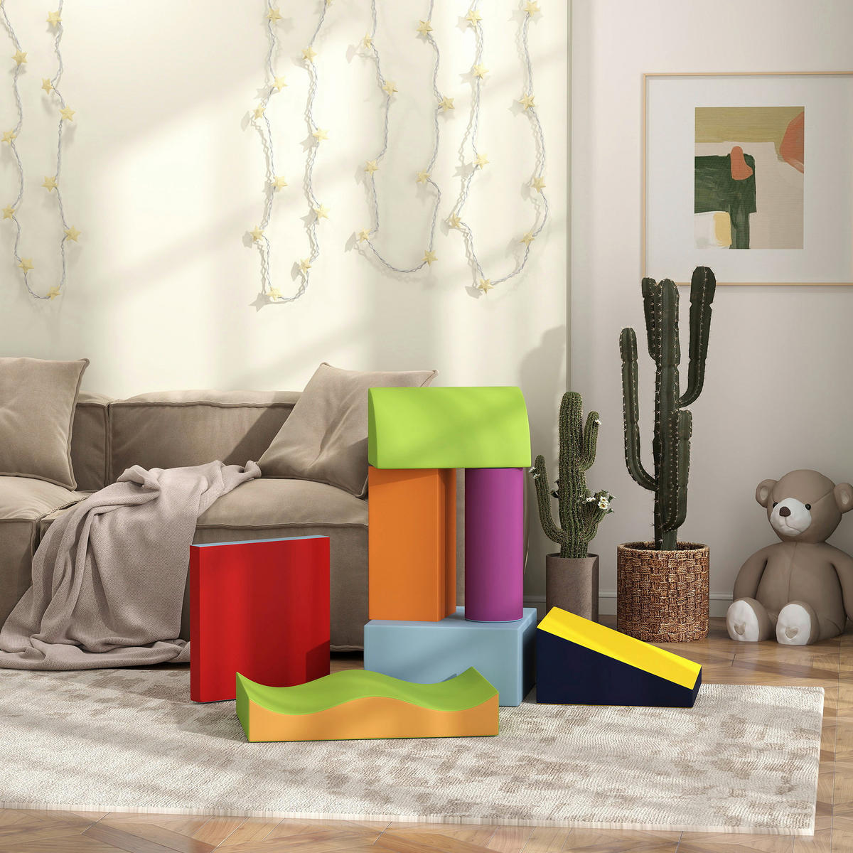 HOMCOM Softbausteine B/H/L: ca. 40x11x60 cm Softbausteine - multicolor (60,00/40,00/11,00cm) - HOMCOM