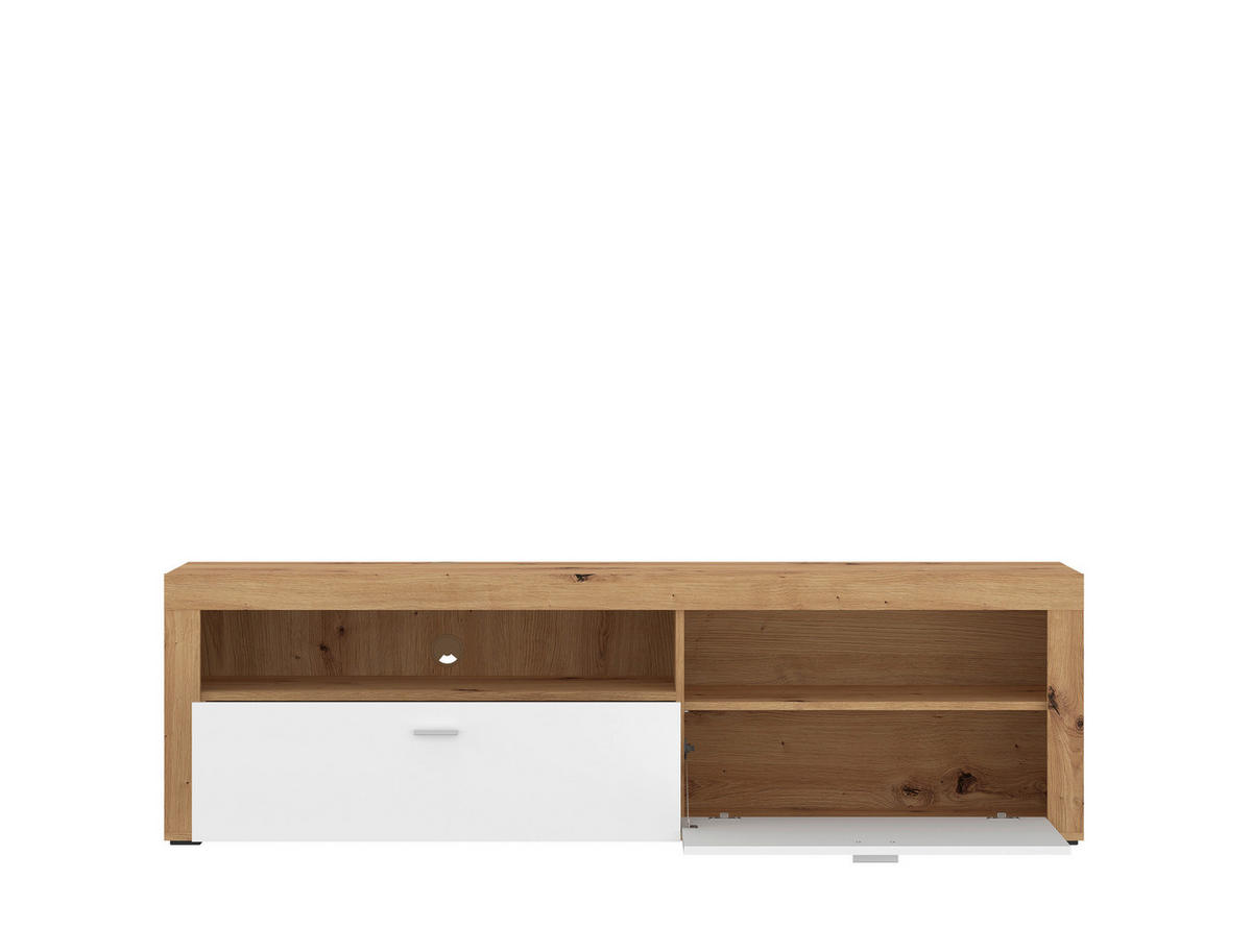 TV-Lowboard Mallorca Plus Eiche Artisan Nachbildung weiß B/H/T: ca. 180x53x42 cm Mallorca Plus - Eiche/weiß (180,00/53,00/42,00cm)