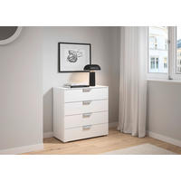 Kommode Aditio Alpinweiß B/H/T: ca. 80x81x42 cm Aditio - Alpinweiß/Alu (80,00/81,00/42,00cm)