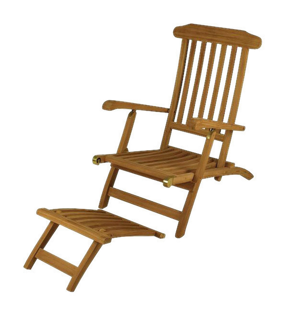 VCM Gartenliege braun Teakholz B/H/T: ca. 45x5x188 cm Gartenliege - braun/anthrazit (45,00/5,00/188,00cm) - VCM