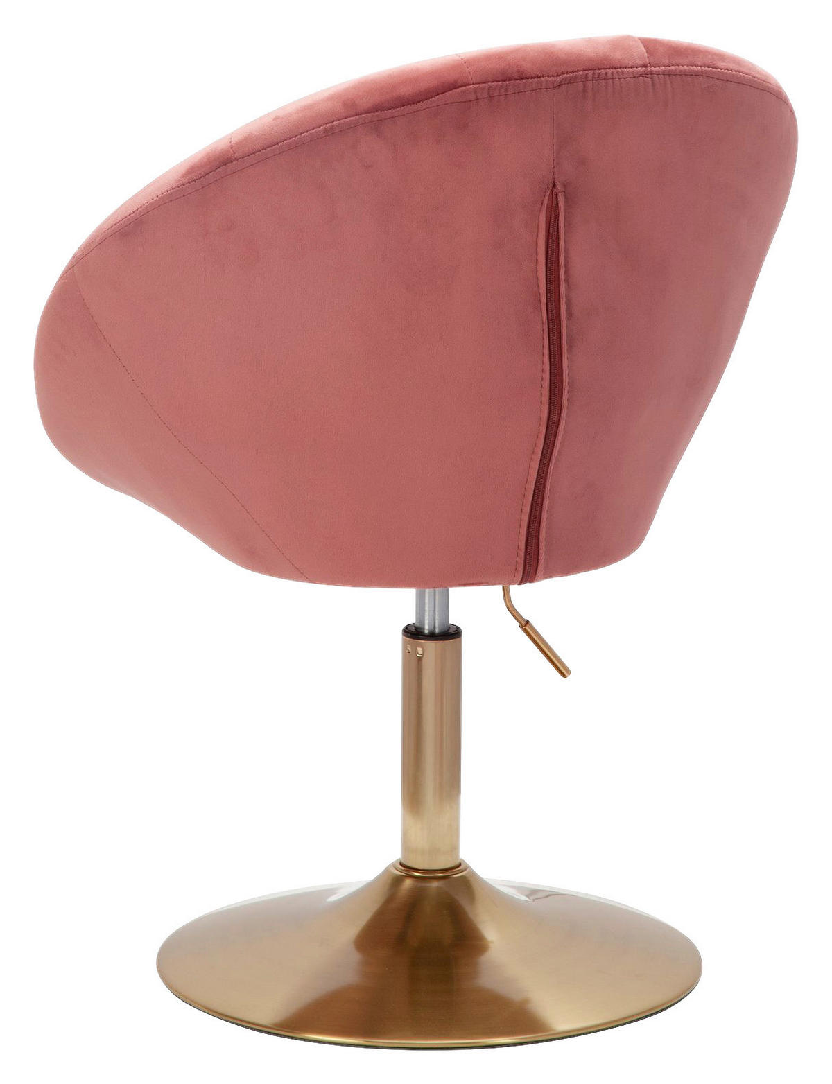 Wohnling Sessel rosa gold Samt Eisen B/H/T: ca. 67x80x62 cm Loungesessel - gold/rosa (67,00/80,00/62,00cm) - Wohnling