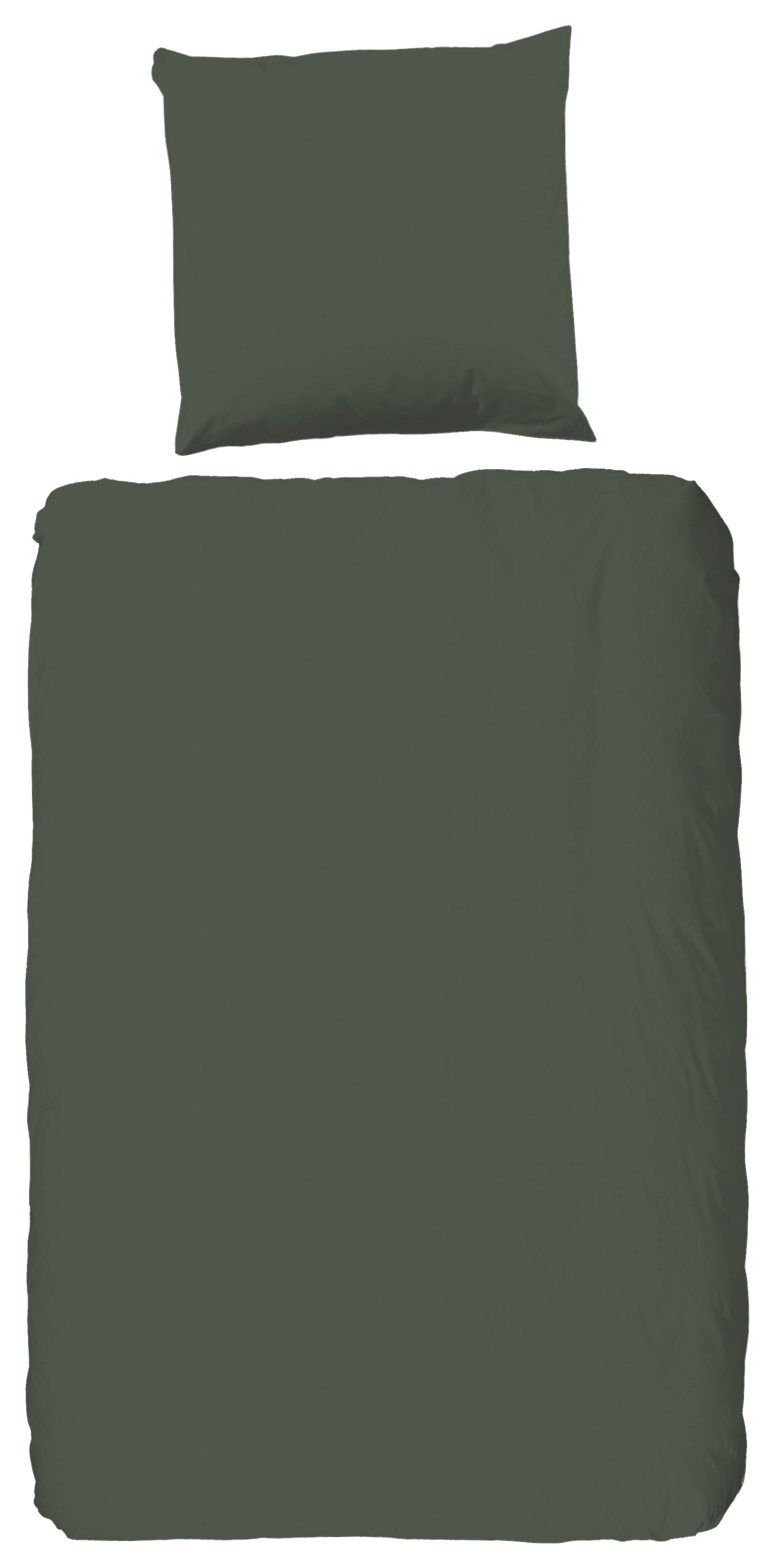 Bettwäsche olive Baumwolle B/L: ca. 135x200 cm Bettwäsche-Baumwolle-Satin - olive (135,00/200,00cm) - HIP