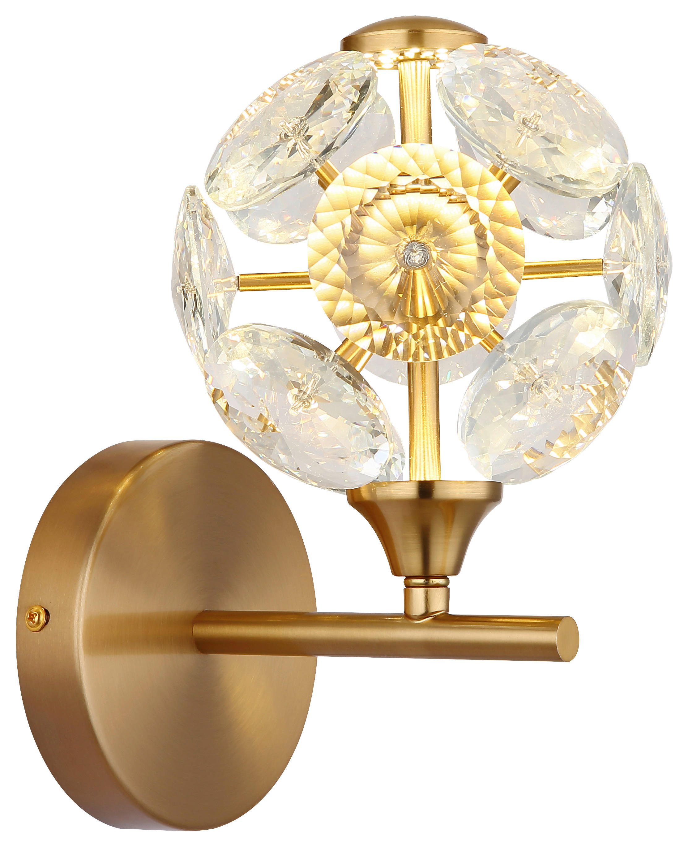 GLOBO Wandleuchte gold klar Metall B/H: ca. 15x24 cm 1 Brennstellen VIRINA - klar/gold (15,00/24,00cm) - GLOBO