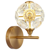 GLOBO Wandleuchte gold klar Metall B/H: ca. 15x24 cm 1 Brennstellen VIRINA - klar/gold (15,00/24,00cm) - GLOBO