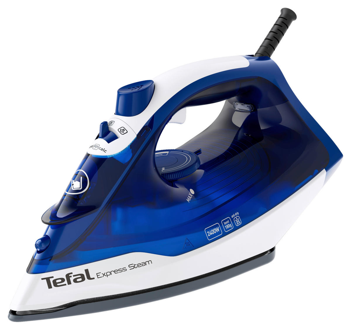 Tefal Dampfbügelautomat Express Steam FV2838 blau weiß Dampfbügelautomat_Tefal FV2838 - blau/weiß (270ml) - Tefal