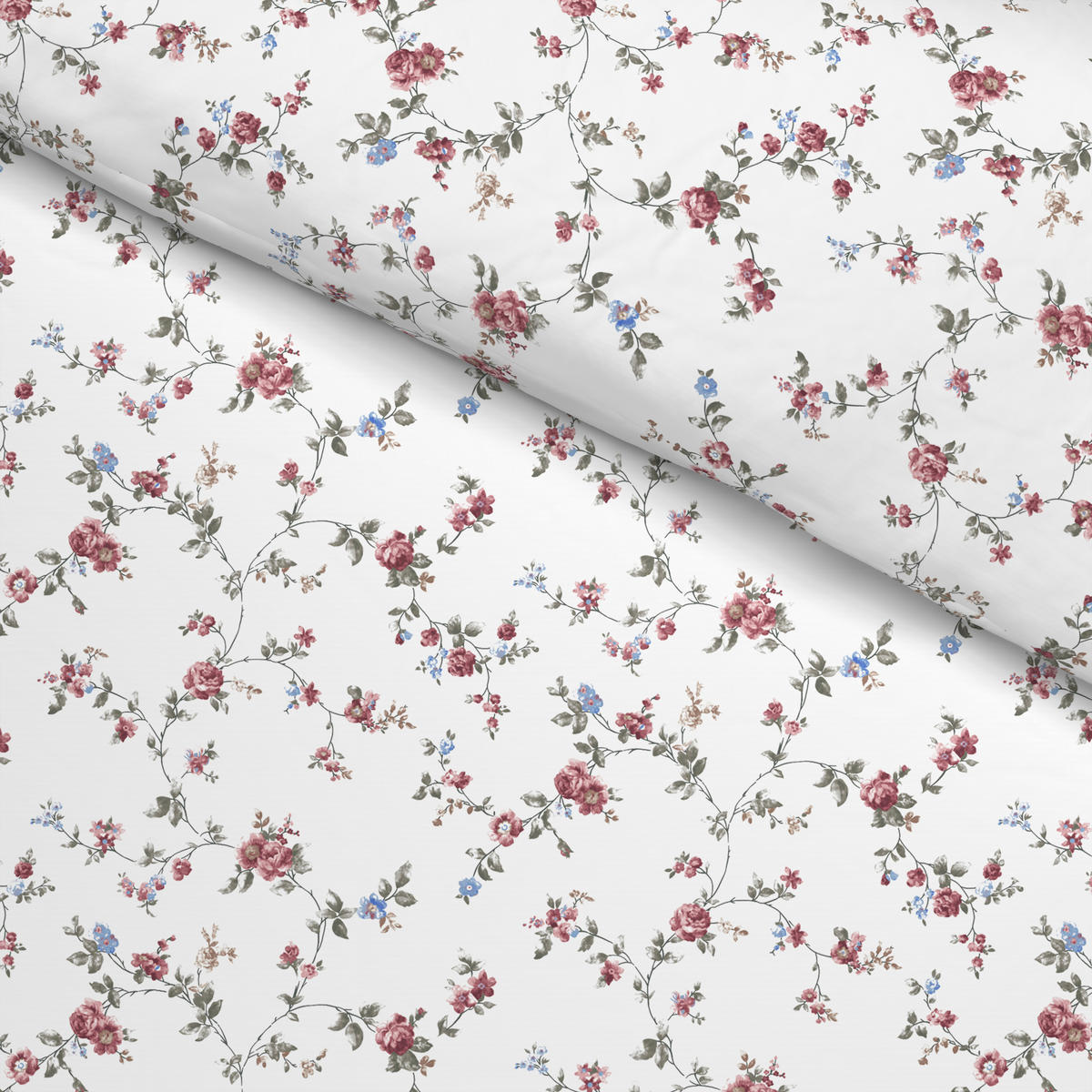 Baumwoll Bettwäsche Florina Renforce Florina - weiß/rot (135,00/200,00cm)