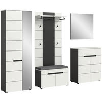 Garderobe Canu basaltgrau Nachbildung weiß B/H/T: ca. 255x190x37 cm Canu - weiß/basaltgrau (255,00/190,00/37,00cm) - xonox.home