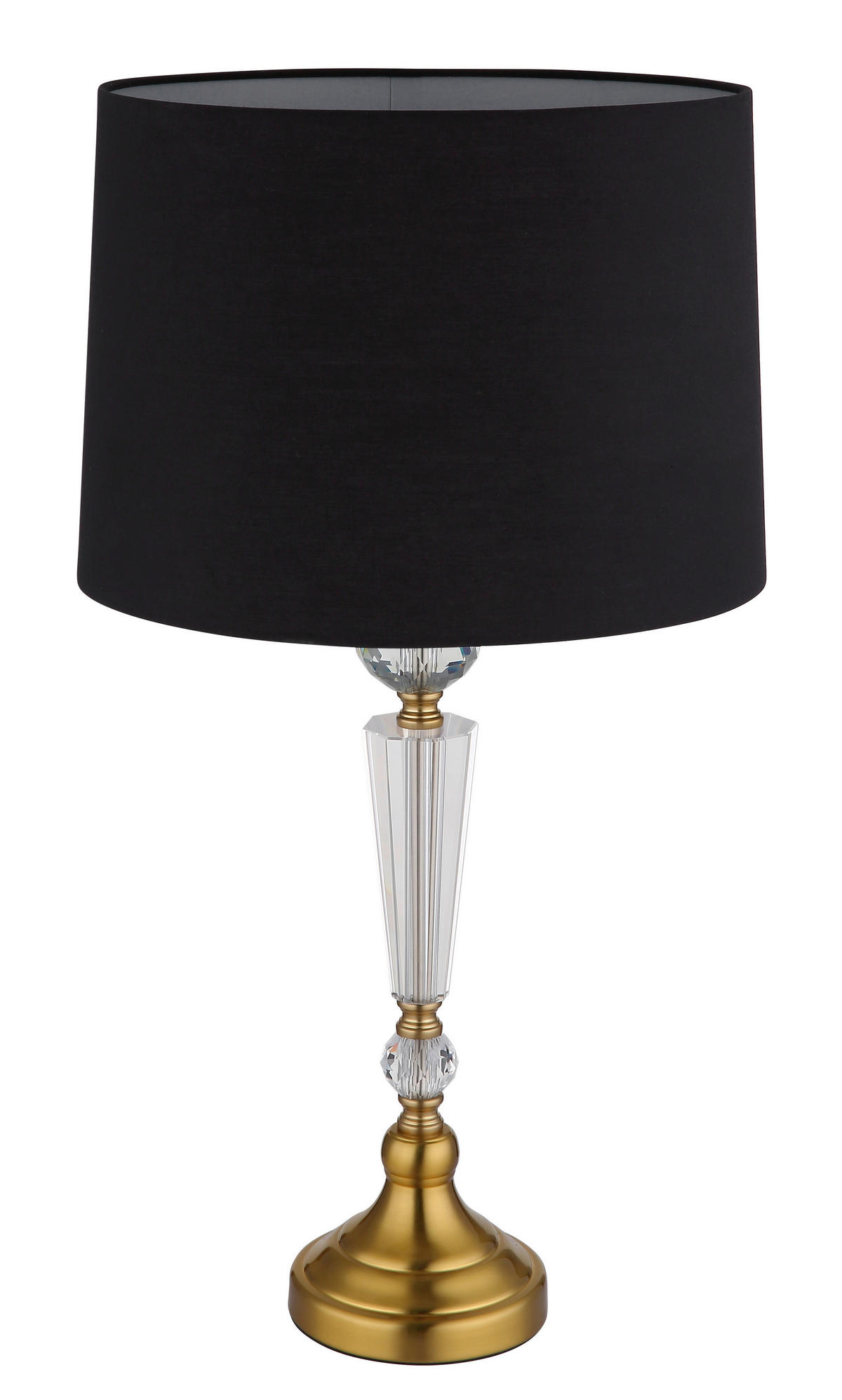GLOBO Tischleuchte ARRO 24146B champagner schwarz messing Metall Textil Kunststoff H/D: ca. 66x35 cm E27 1 Brennstellen ARRO - messing/champagner (35,00/66,00cm) - GLOBO