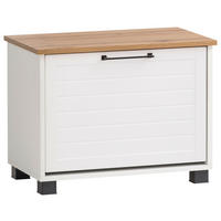 Schuhbank Jelda weiß matt Eiche Landhaus Nachbildung B/H/T: ca. 62x47,2x34,1 cm Jelda - Eiche/weiß (62,00/47,20/34,10cm) - Möbelpartner