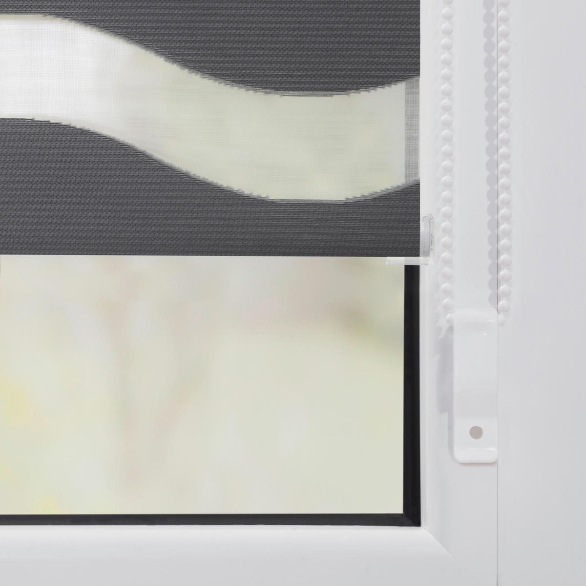 Doppelrollo Duo Welle anthrazit B/L: ca. 45x150 cm Duo Welle - anthrazit (45,00/150,00cm) - LICHTBLICK