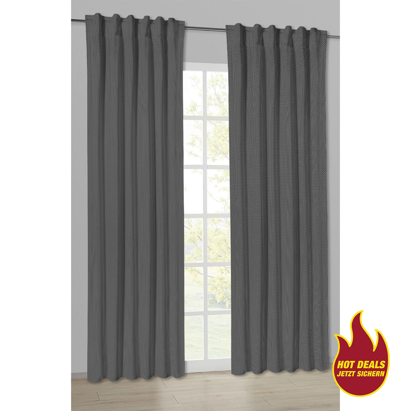 Kombivorhang Wabe anthrazit B/L: ca. 135x245 cm Wabe - anthrazit (135,00/245,00cm) - POCOline