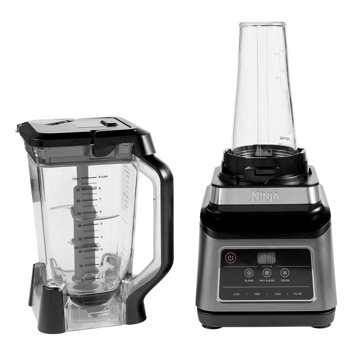 Ninja Standmixer 2in1 schwarz silber Kunststoff B/H/L: ca. 19x44,5x25 cm BN750EU - schwarz/silber (25,00/19,00/44,50cm) - Ninja