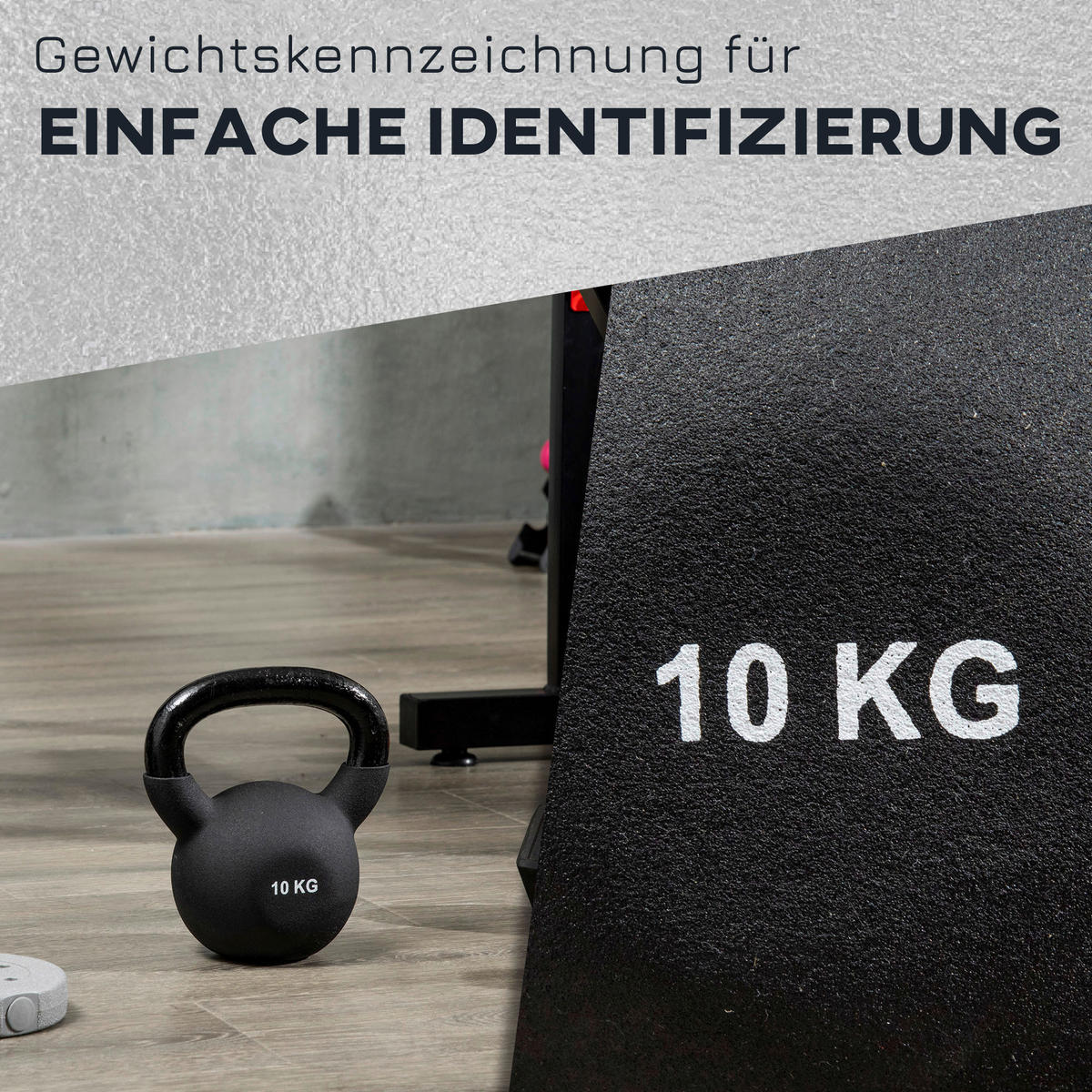 HOMCOM Hantel schwarz Edelstahl B/H/L: ca. 12x19x22 cm Kugelhantel - schwarz (22,00/12,00/19,00cm) - HOMCOM