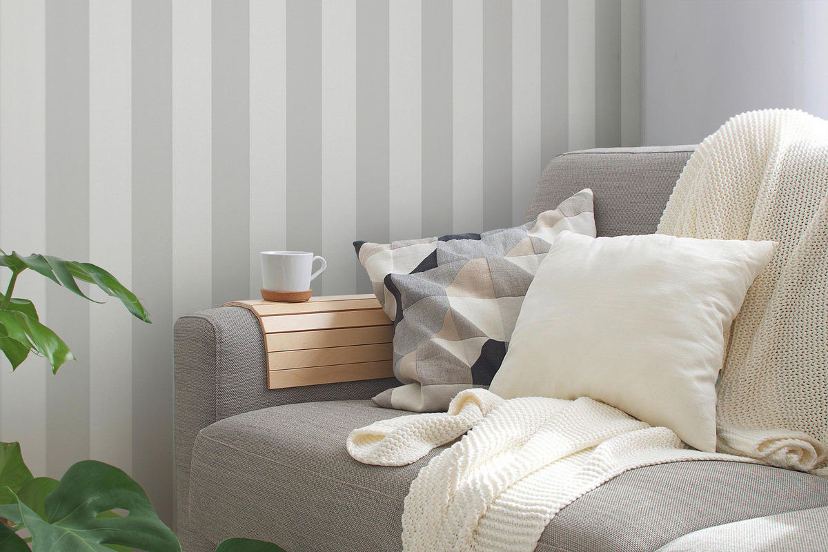 A.S.Creation Vliestapete Trendwall 2 Streifen grau B/L: ca. 53x1005 cm Trendwall 2 - grau (53,00/1005,00cm) - A.S.Creation