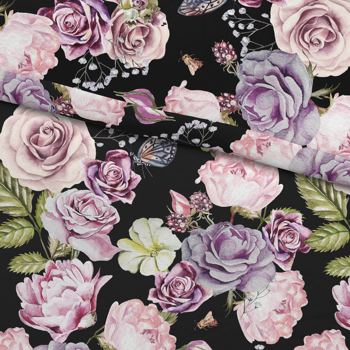 Microfaser Bettwäsche Bettwäsche_Microfaser Lina 200x200 - rosé/schwarz (200,00/200,00cm)