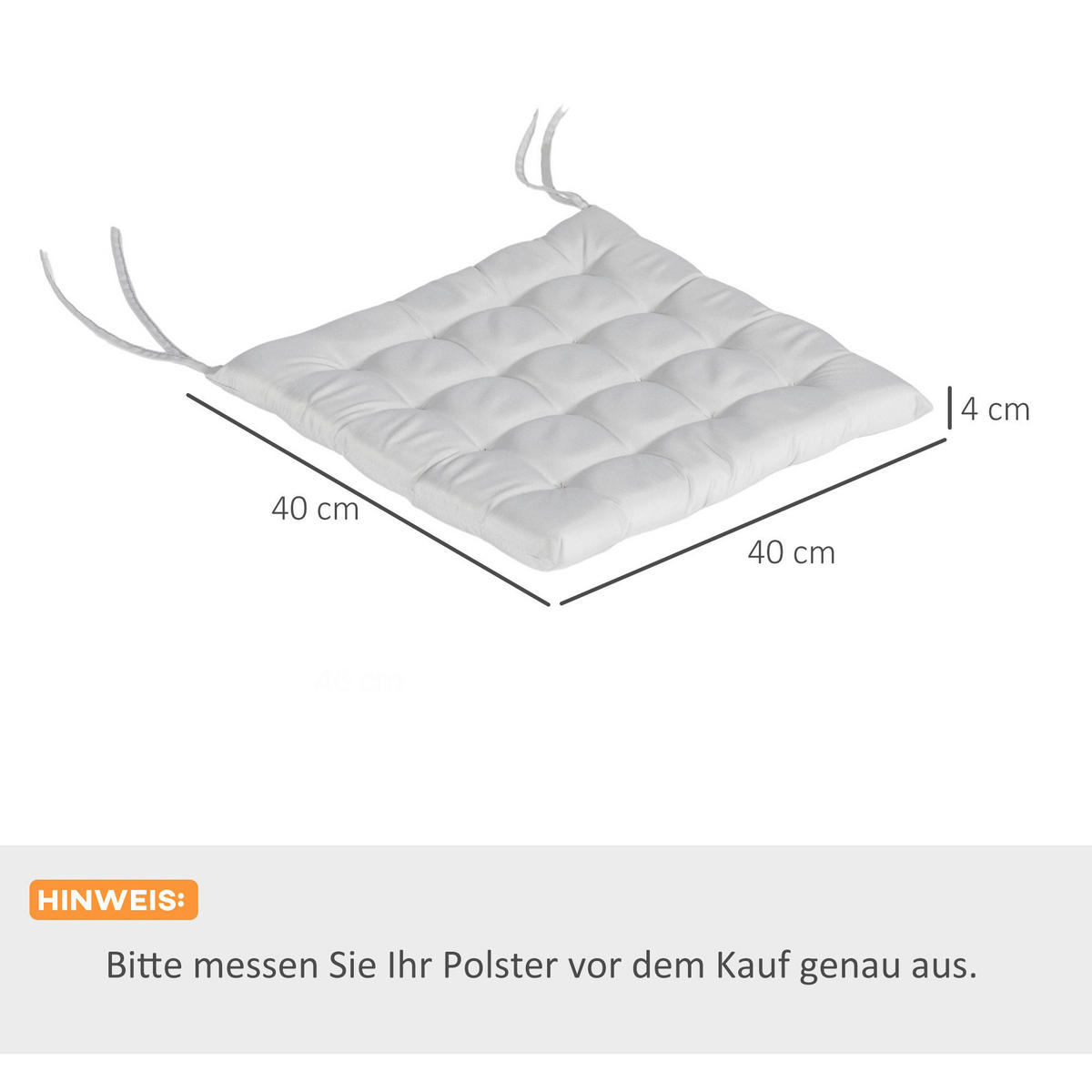 Outsunny Auflagen 6er-Set hellgrau Polyester B/H/L: ca. 40x4x40 cm Auflagen 6er-Set - hellgrau (40,00/40,00/4,00cm) - Outsunny