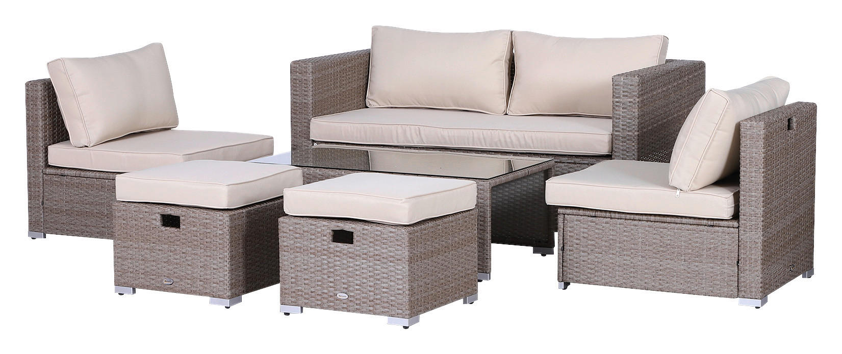 Outsunny Gartensitzgruppe 6 tlg.