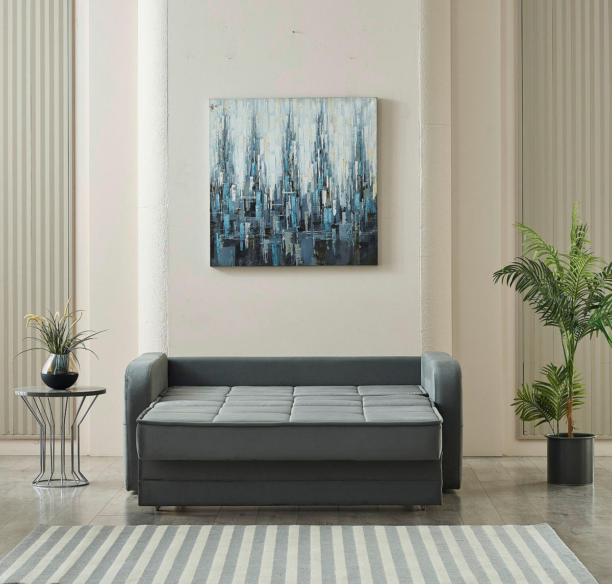 Schlafsofa Moleron grau B/H/T: ca. 171x94x111 cm Moleron - schwarz/grau (171,00/94,00/111,00cm)