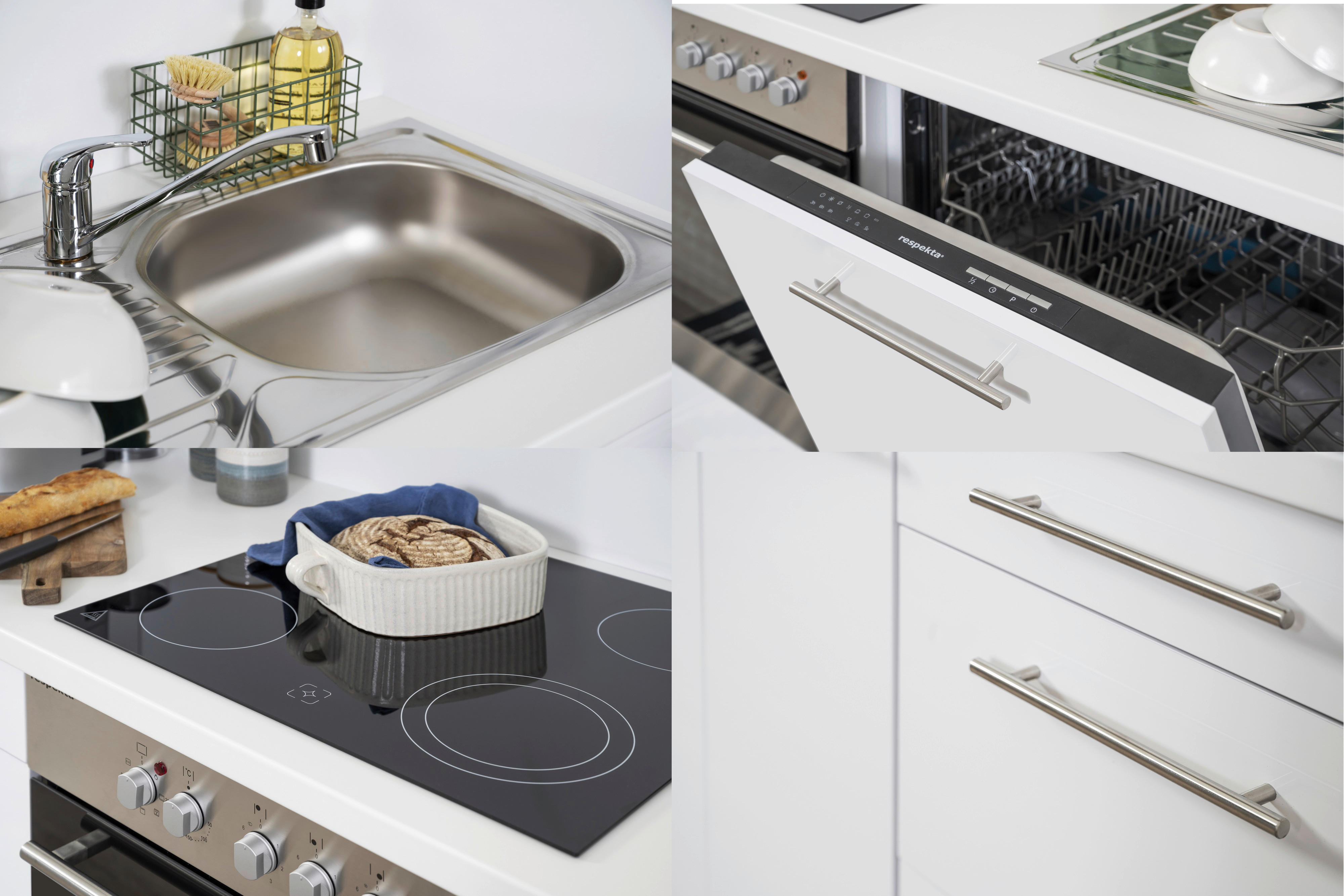 Thumbnail - Respekta Winkelküche Amanda schwarz Hochglanz B/T/L: ca. 290x60x200 cm