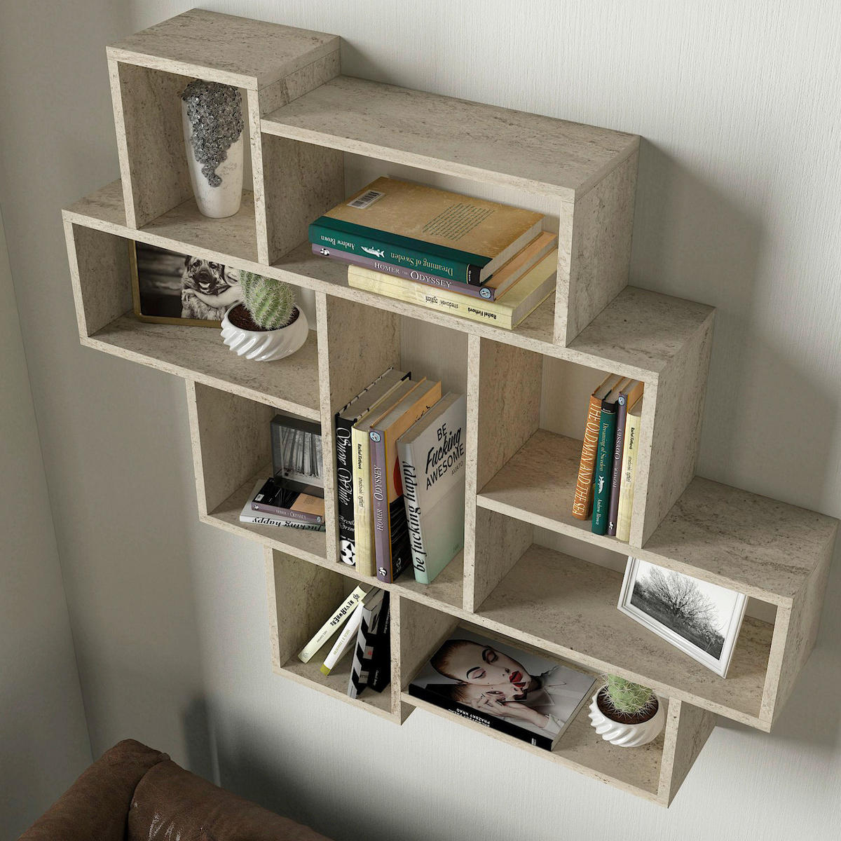 Wandregal Parola beige B/H/T: ca. 115x103x15 cm Parola - beige (115,00/103,00/15,00cm) - moebel17