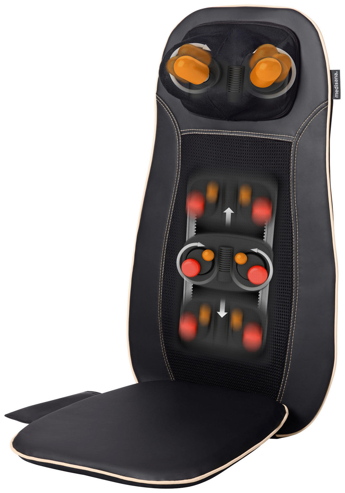 medisana Massagesitzauflage 88930 schwarz anthrazit Stoff Kunststoff B/H/L: ca. 40x9x118 cm ca. 48 W Massagesitzauflage 88930 - schwarz/anthrazit (118,00/40,00/9,00cm) - medisana