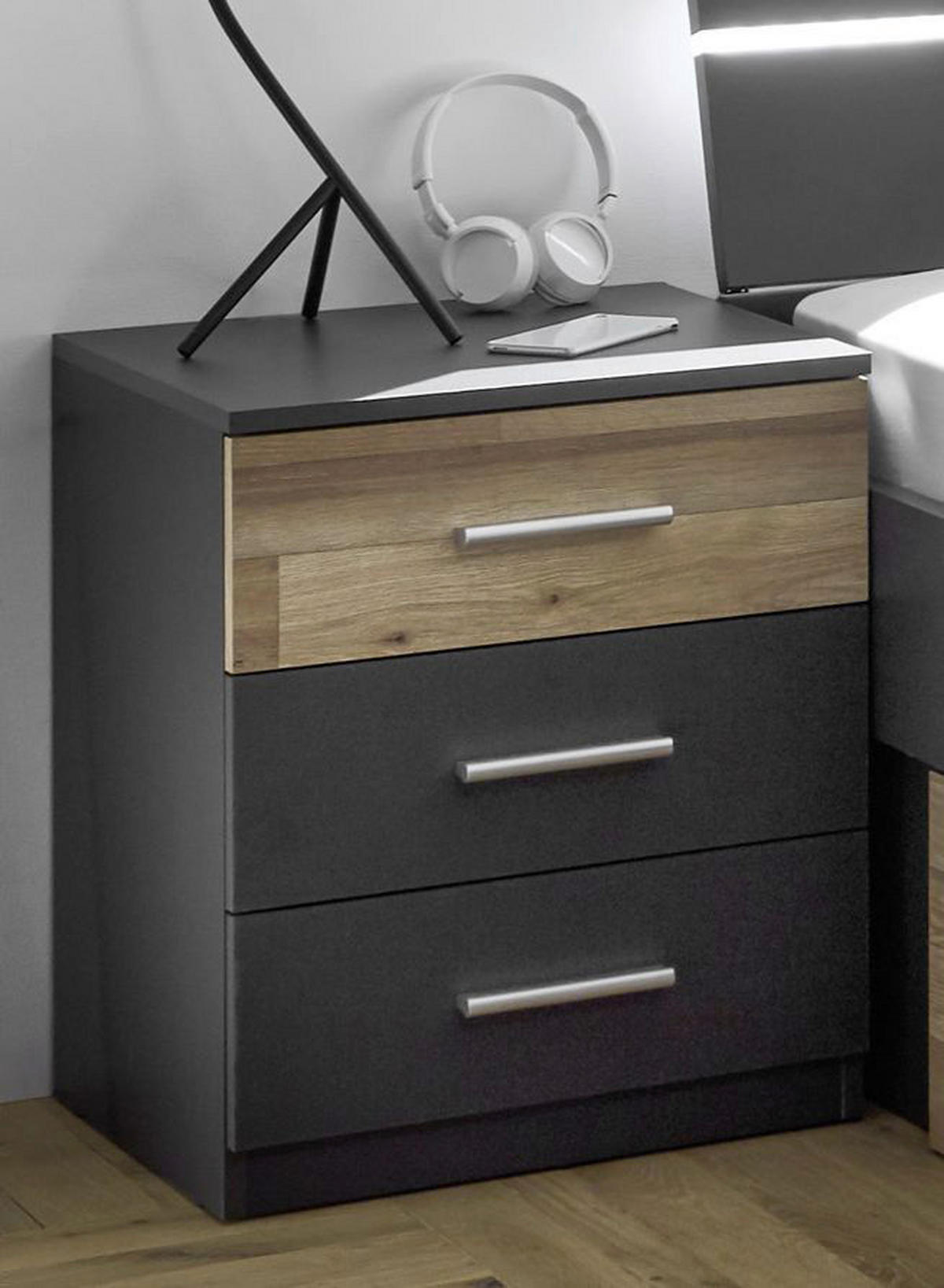 Nachtkonsole Mars Graphit B/H/T: ca. 48x56x41 cm Mars - Graphit (48,00/56,00/41,00cm)