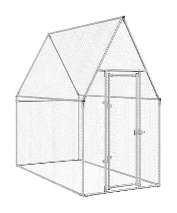 vidaXL Hühnerkäfig Hühnerkäfig - silber (200,00cm) - vidaXL