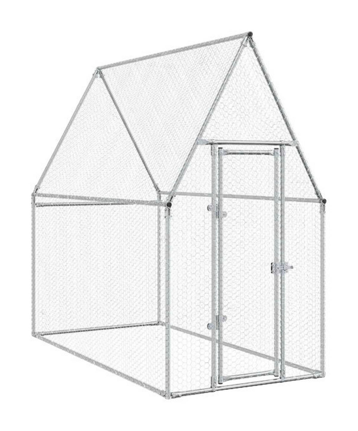 vidaXL Hühnerkäfig Hühnerkäfig - silber (200,00cm) - vidaXL