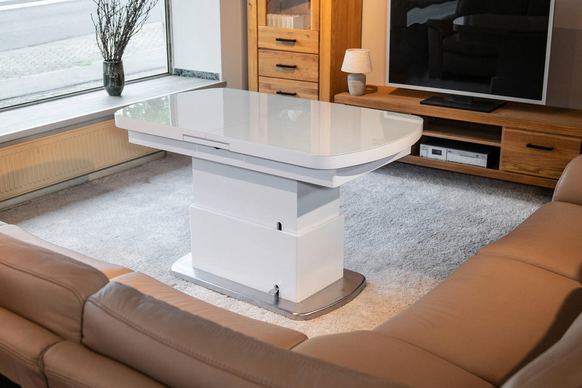 Couchtisch Levi weiß Hochglanz lackiert B/H/T: ca. 135x50x75 cm Levi - weiß (135,00/50,00/75,00cm)