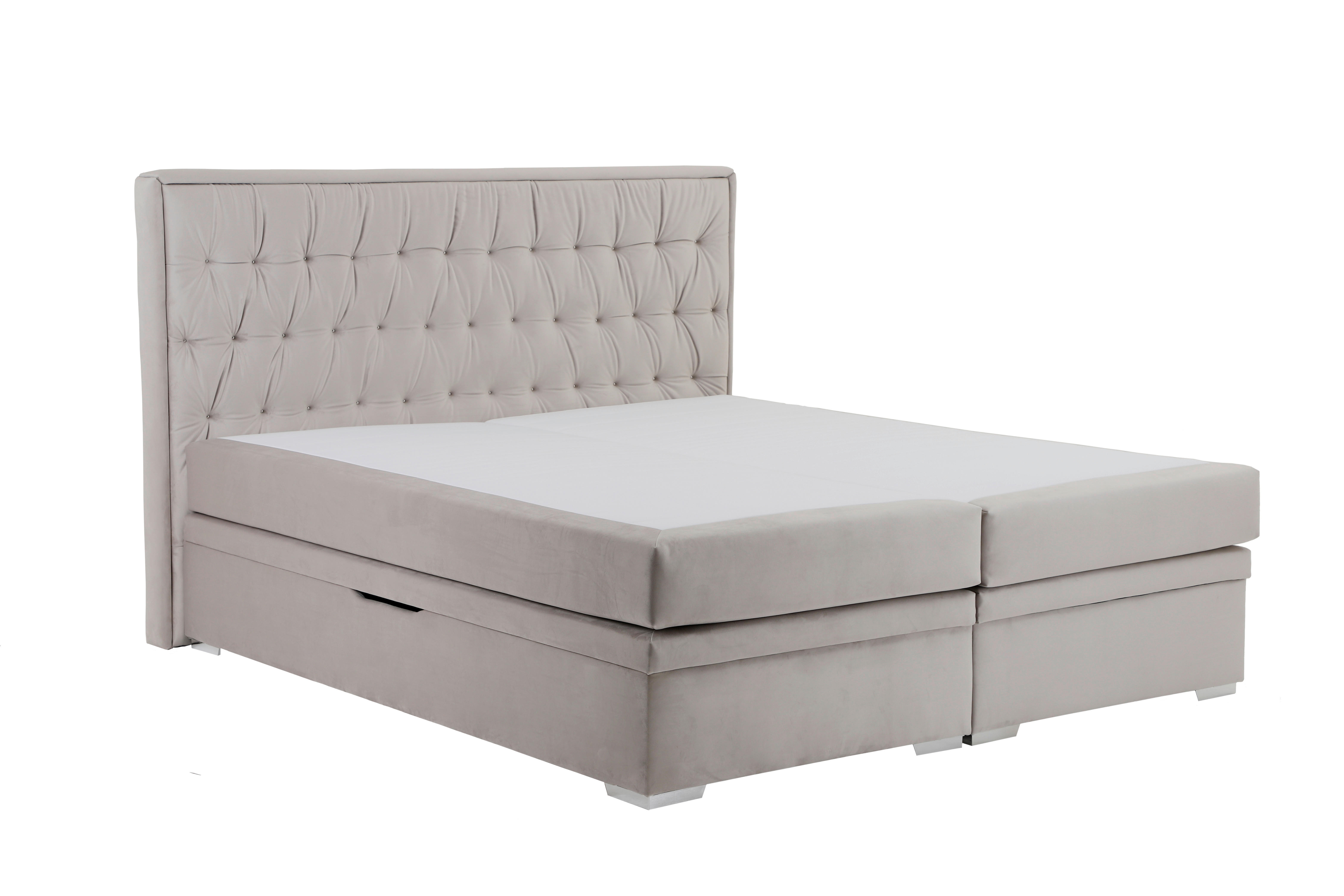 Boxspringbett Loren beige Liegefläche B/L: ca. 180x200 cm Loren - beige/Chrom (191,00/123,00/211,00cm)