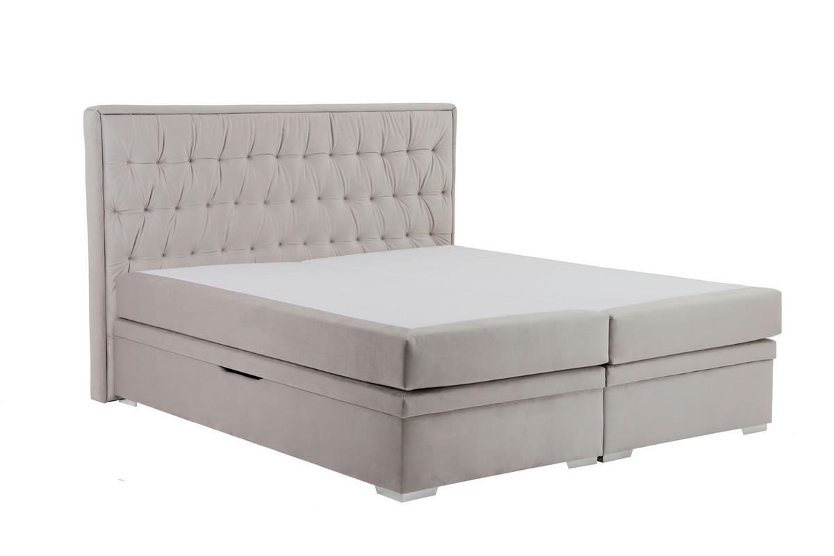 Boxspringbett Loren beige Liegefläche B/L: ca. 180x200 cm Loren - beige/Chrom (191,00/123,00/211,00cm)