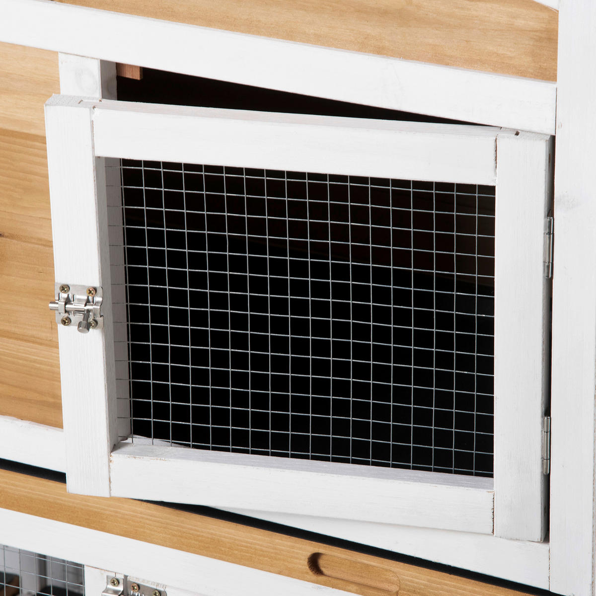 PawHut Stall gelb Polypropylen B/H/L: ca. 53x230x93,5 cm Kleintierstall - weiß/gelb (93,50/53,00/230,00cm) - PawHut