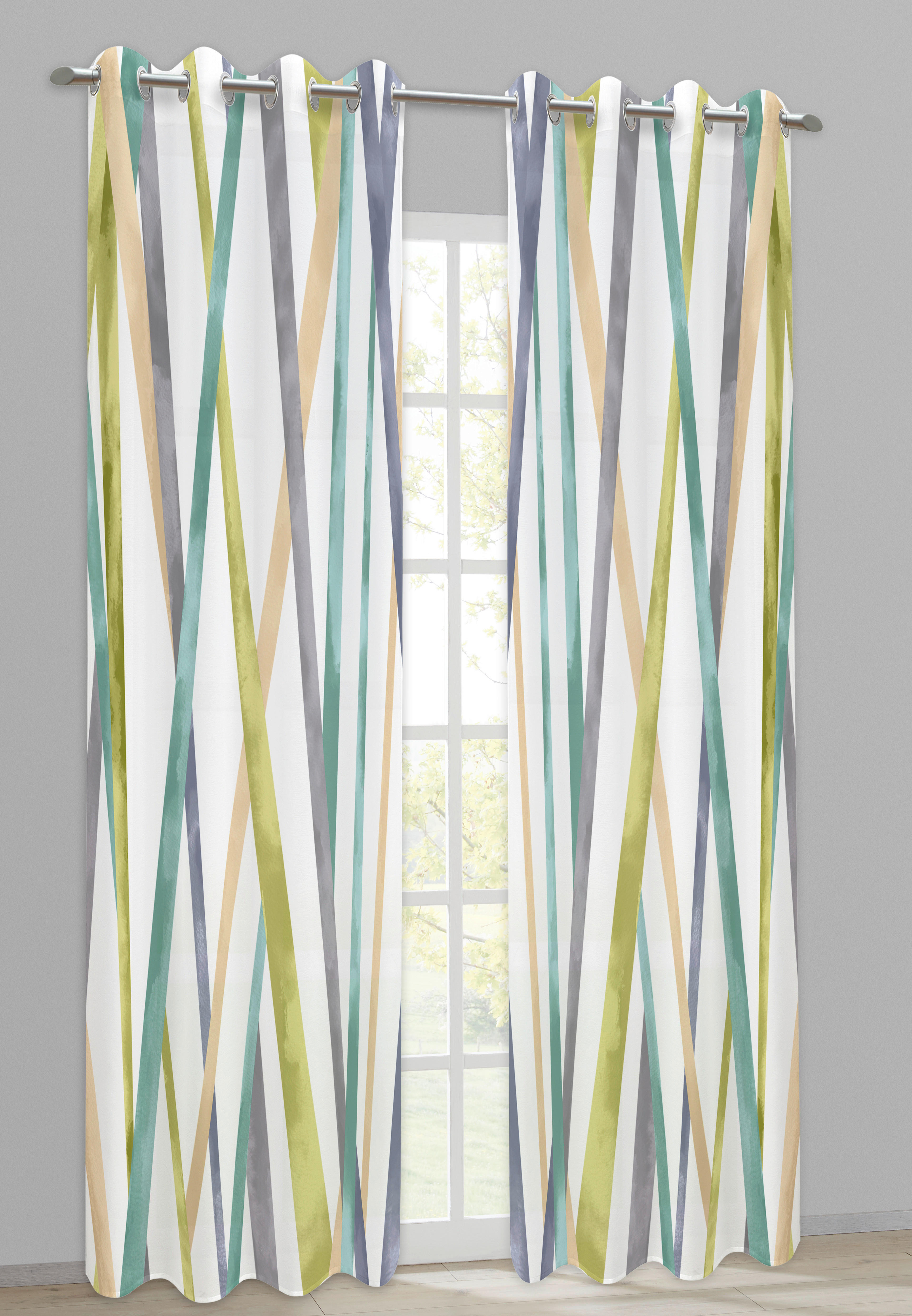 Ösenvorhang Melanie grün B/L: ca. 135x245 cm Melanie - blau/grün (135,00/245,00cm) - silver edition