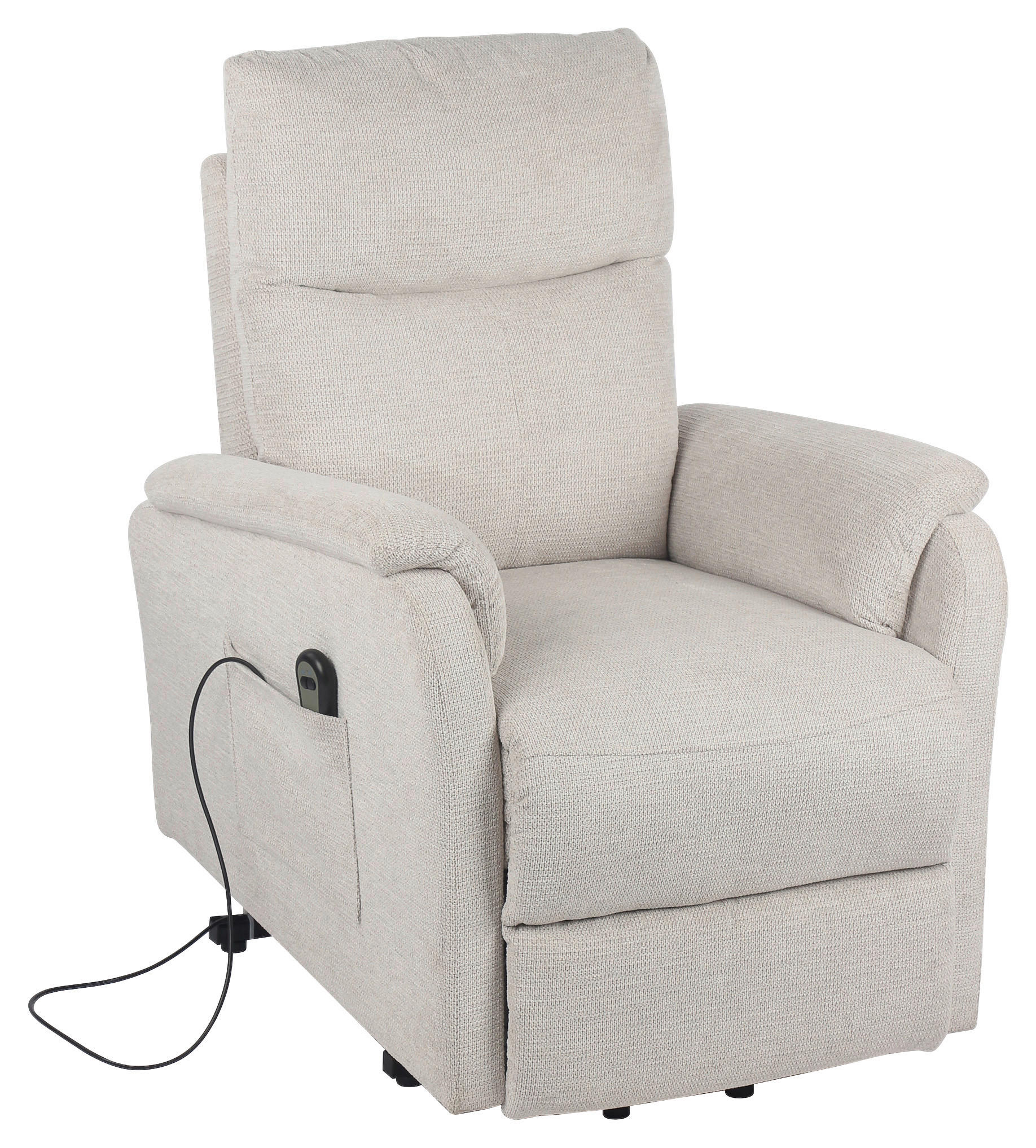 TV-Sessel Rubi beige Webstoff B/H/T: ca. 75x136x87 cm Rubi - beige/schwarz (75,00/136,00/87,00cm)