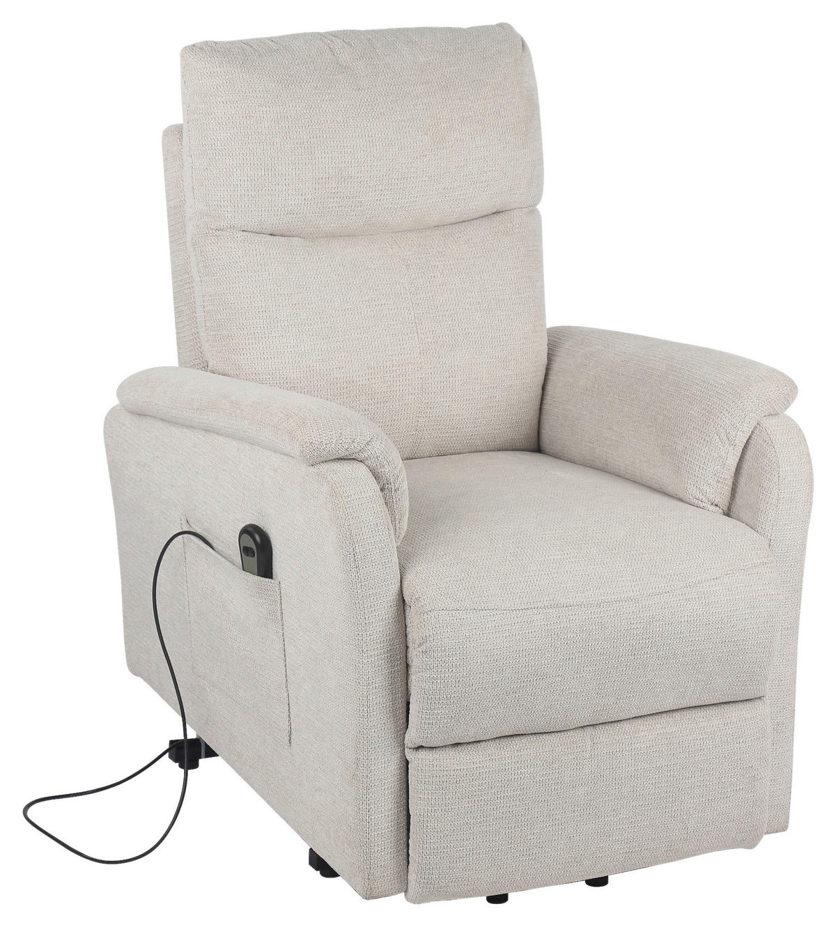 TV-Sessel Rubi beige Webstoff B/H/T: ca. 75x136x87 cm Rubi - beige/schwarz (75,00/136,00/87,00cm)