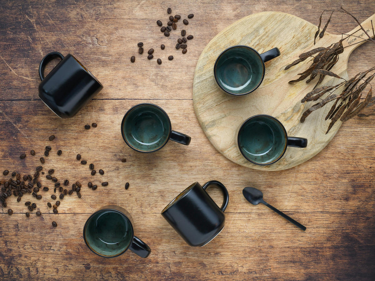 CreaTable Kaffeebecher Nordic Fjord Green grün Steinzeug Nordic Fjord Green - grün - CreaTable