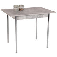 Küchentisch Köln Beton Optik B/H/T: ca. 75x72x55 cm Köln - Chrom (75,00/72,00/55,00cm)