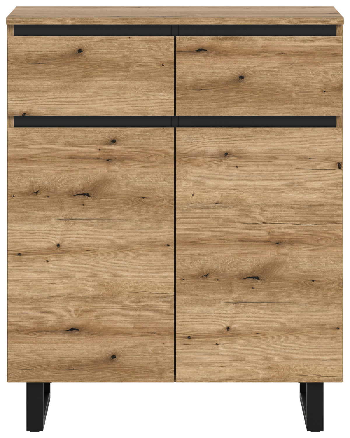 Kommode Tomasa Evoke Oak Nachbildung schwarz B/H/T: ca. 80x99x36 cm Tomasa - schwarz (80,00/99,00/36,00cm) - xonox.home