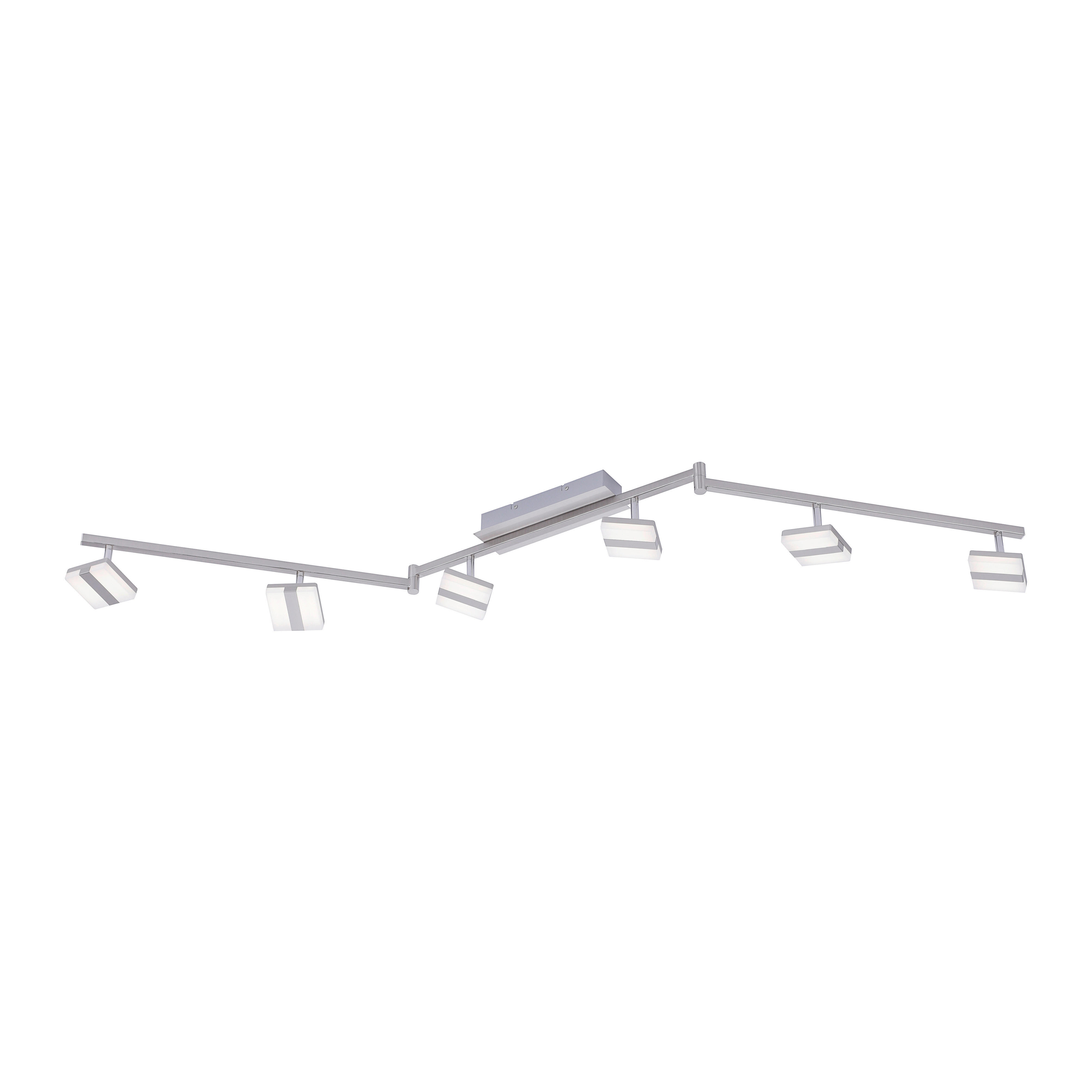 Just Light Smarter LED-Spotbalken SABI 12086-55 stahlfarbig Kunststoff Eisen B/H/T: ca. 11,5x17x173 cm 6 Brennstellen LOLAsmart-SABI - stahlfarbig (11,50/17,00/173,00cm) - Just Light