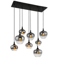 GLOBO Pendelleuchte schwarz Metall B/H/T: ca. 45x120x105 cm E27 8 Brennstellen MAXY - schwarz (45,00/120,00/105,00cm) - GLOBO
