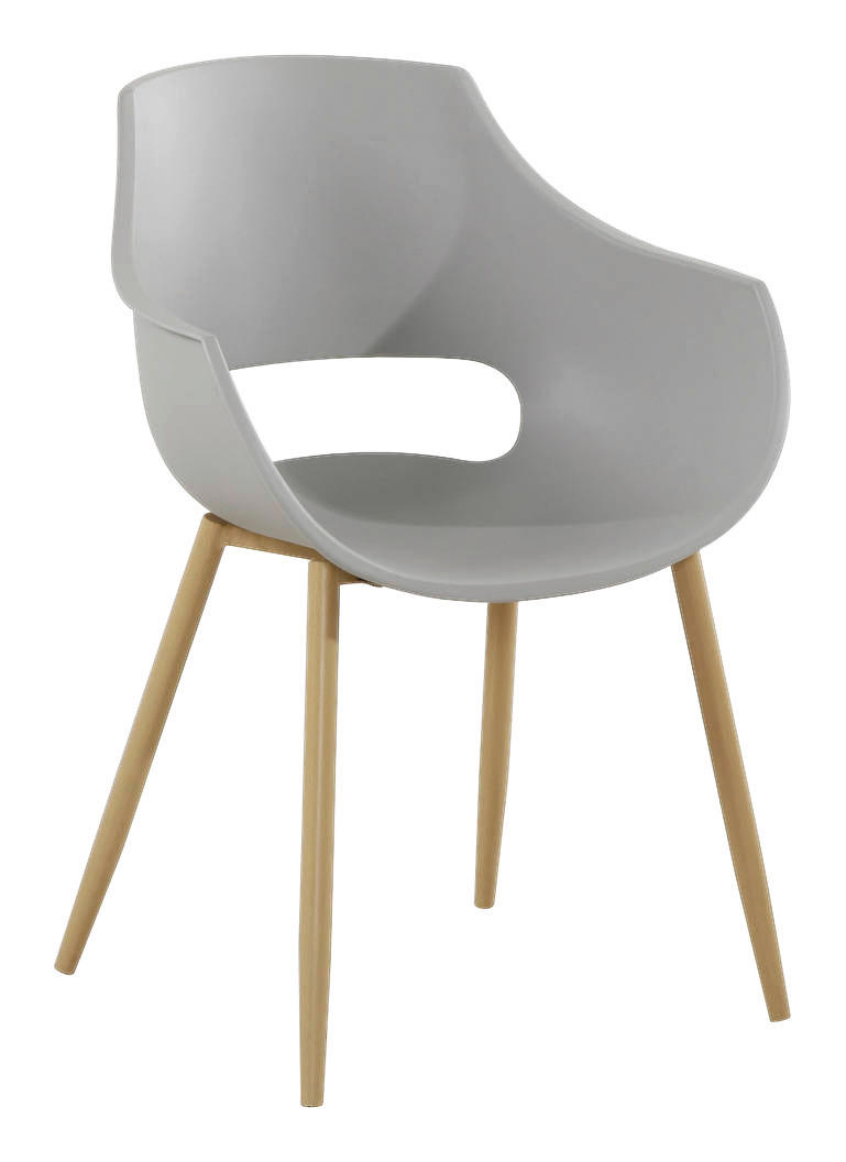 Stuhl Alice 100 2er grau Kunststoff B/H/T: ca. 59x85x58 cm Alice 100 2er - Eiche/grau (59,00/85,00/58,00cm) - 360 Living