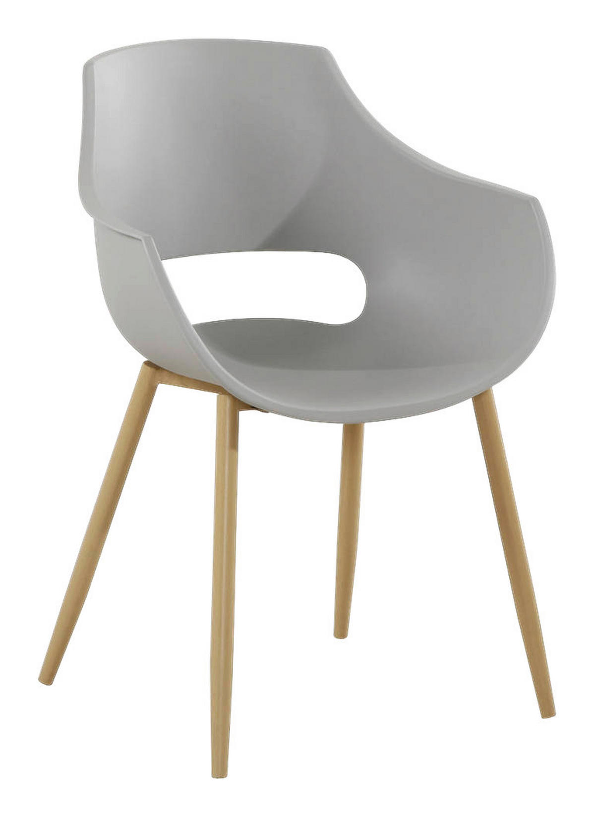 Stuhl Alice 100 2er grau Kunststoff B/H/T: ca. 59x85x58 cm Alice 100 2er - Eiche/grau (59,00/85,00/58,00cm) - 360 Living