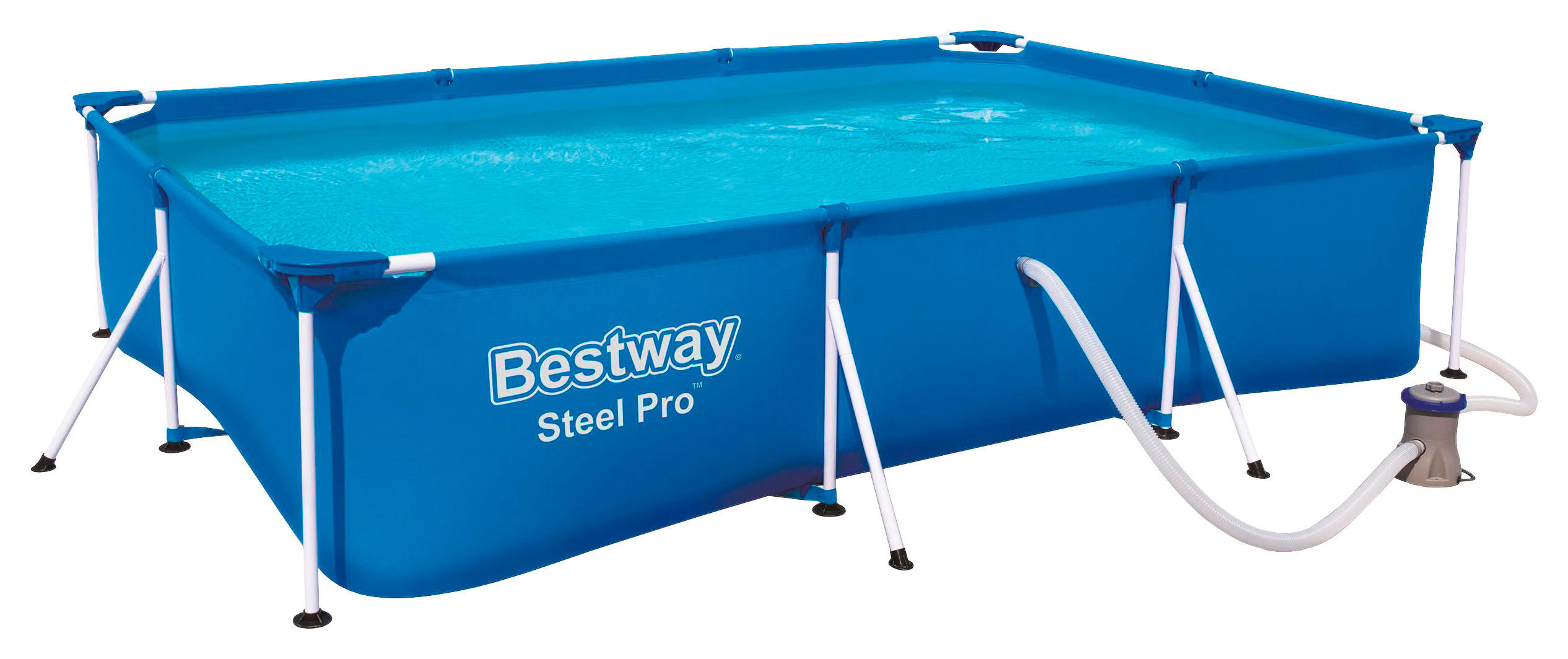 Bestway Pool Steel Pro Frame Pool-Set B/H/L: ca. 201x66x300 cm Steel Pro Frame Pool-Set - blau (300,00/201,00/66,00cm) - Bestway