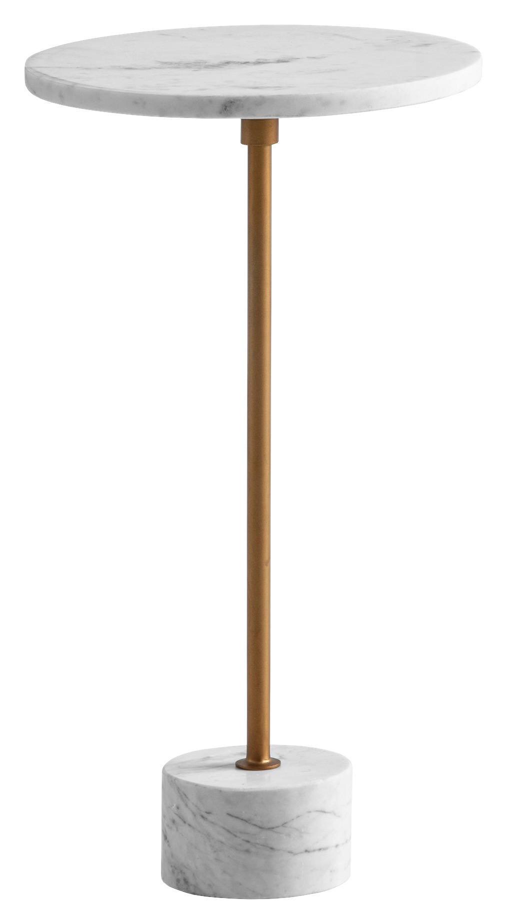 Beistelltisch weiß gold Marmor B/H/T: ca. 30x56x30 cm Beistelltisch - gold/weiß (30,00/56,00/30,00cm) - Wohnling